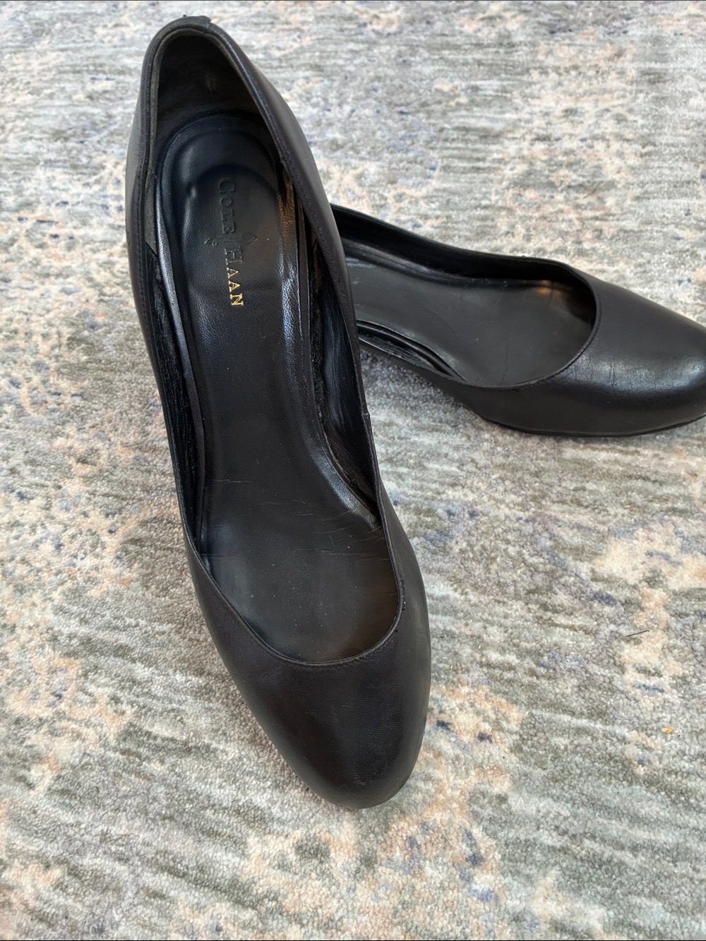Cole Haan Black Leather Classic Wedge Pumps 8.5
